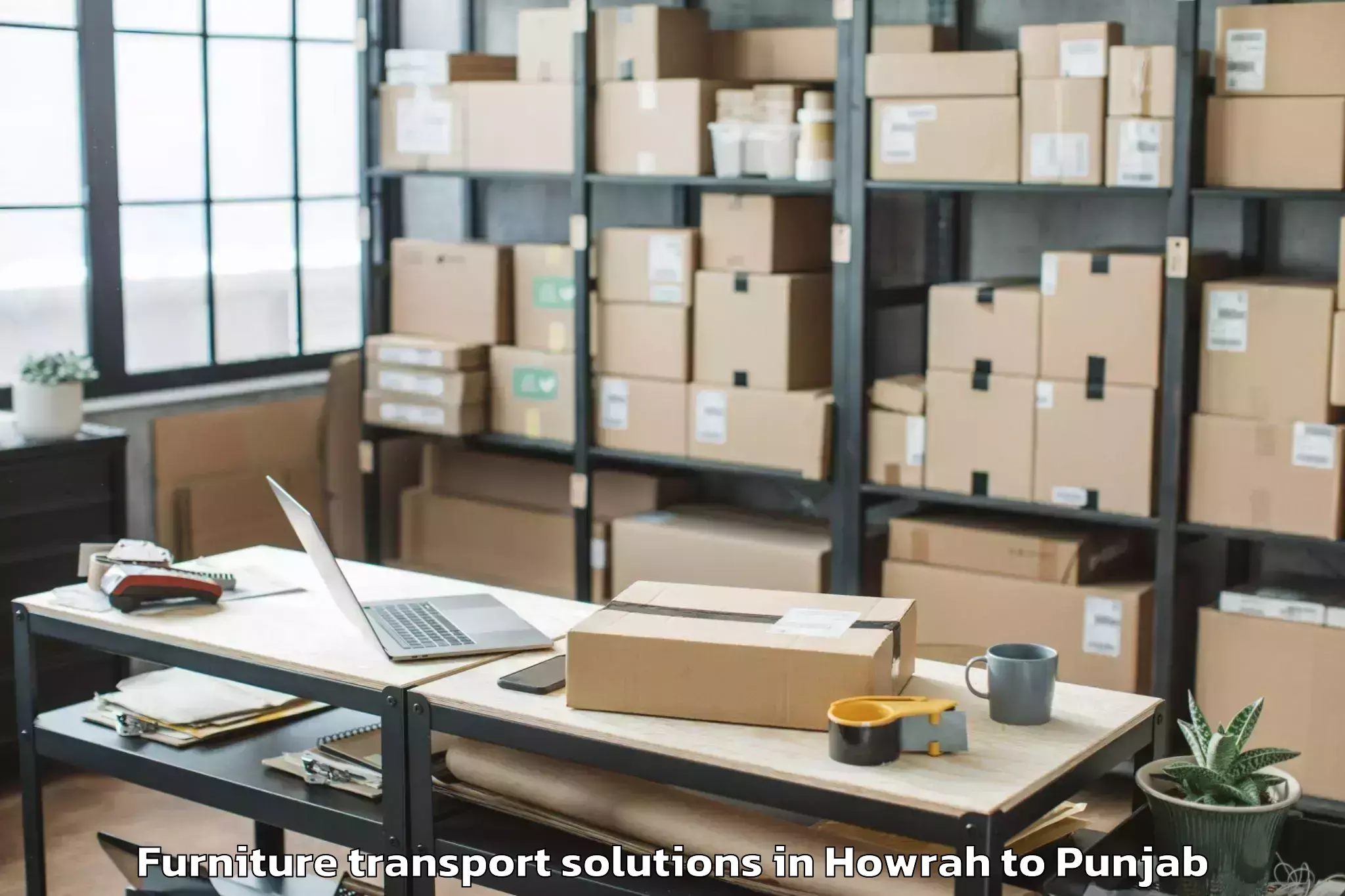 Professional Howrah to Laungowal Furniture Transport Solutions